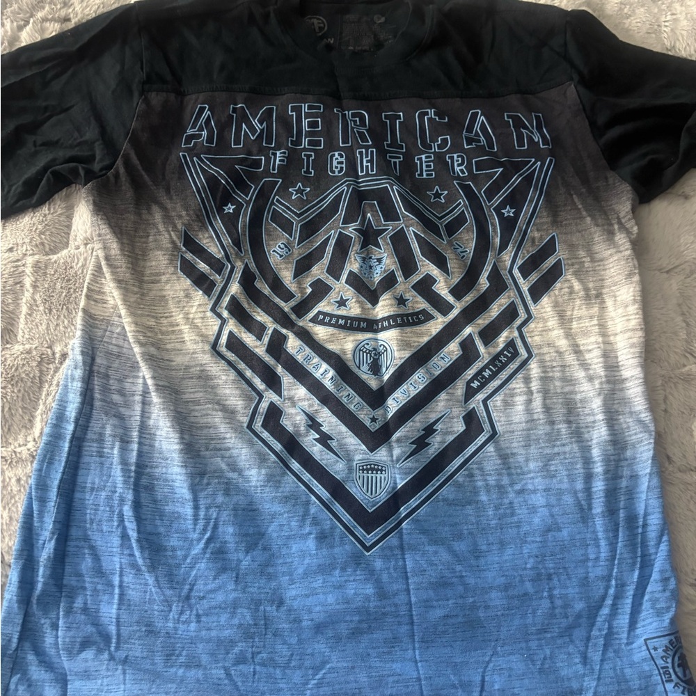 American Fighter Black and Gray Graphic Tee